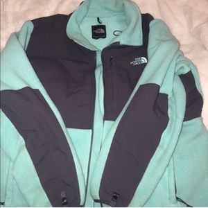 teal & grey heavy north face